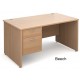 Maestro Panel End Straight Desk with Fixed Pedestal